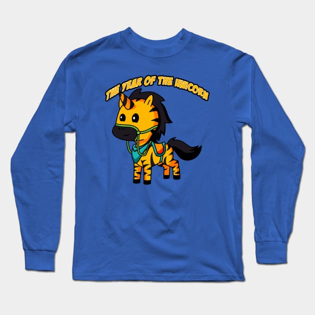 Tiger King Unicorn Long Sleeve T-Shirt by Recapaca